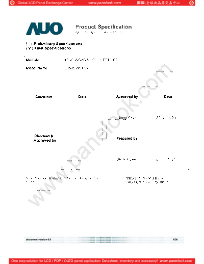 . Various Panel QDI QD15AL01 Rev-04 0 [DS]  . Various LCD Panels Panel_QDI_QD15AL01_Rev-04_0_[DS].pdf