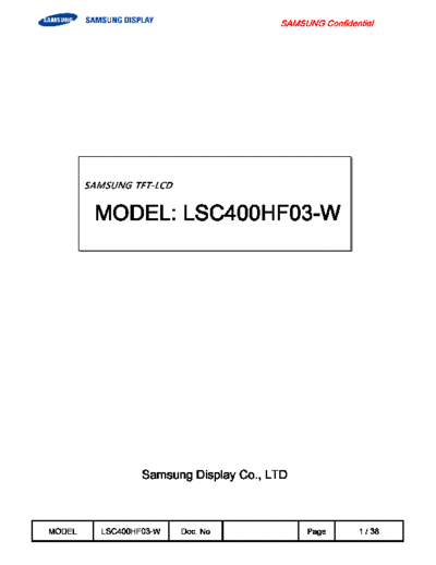 . Various Panel SAMSUNG LSC400HF03-W 0 [DS]  . Various LCD Panels Panel_SAMSUNG_LSC400HF03-W_0_[DS].pdf