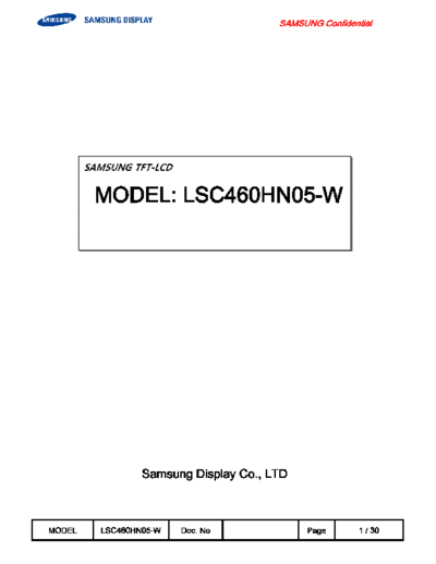 . Various Panel SAMSUNG LSC460HN05-W 0 [DS]  . Various LCD Panels Panel_SAMSUNG_LSC460HN05-W_0_[DS].pdf