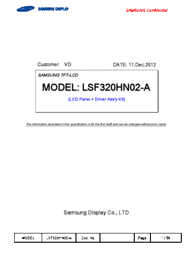 . Various Panel SAMSUNG LSF320HN02-A 0 [DS]  . Various LCD Panels Panel_SAMSUNG_LSF320HN02-A_0_[DS].pdf