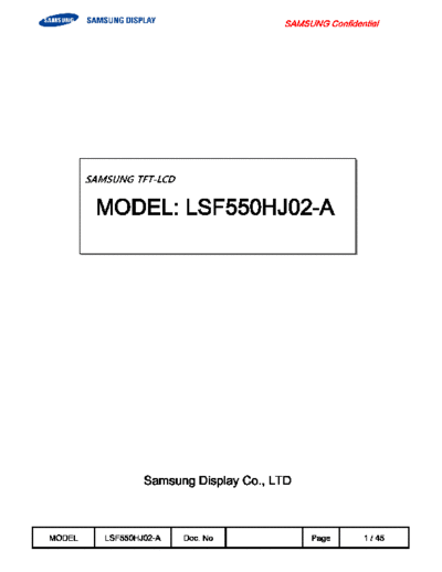 . Various Panel SAMSUNG LSF550HJ02-A 0 [DS]  . Various LCD Panels Panel_SAMSUNG_LSF550HJ02-A_0_[DS].pdf