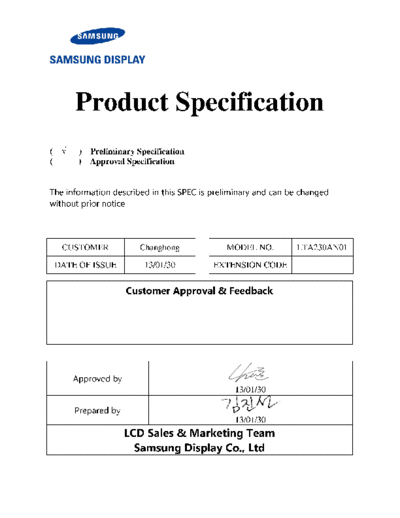 . Various Panel SAMSUNG LTA230AN01 2 [DS]  . Various LCD Panels Panel_SAMSUNG_LTA230AN01_2_[DS].pdf