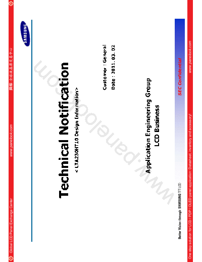 . Various Panel SAMSUNG LTA230HT10 0 [DS]  . Various LCD Panels Panel_SAMSUNG_LTA230HT10_0_[DS].pdf