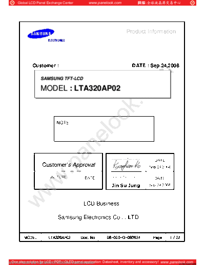 . Various Panel SAMSUNG LTA320AP02 1 [DS]  . Various LCD Panels Panel_SAMSUNG_LTA320AP02_1_[DS].pdf