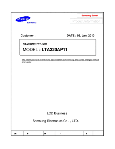 . Various Panel SAMSUNG LTA320AP11 0 [DS]  . Various LCD Panels Panel_SAMSUNG_LTA320AP11_0_[DS].pdf