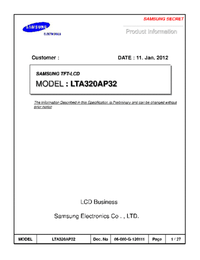 . Various Panel SAMSUNG LTA320AP32 0 [DS]  . Various LCD Panels Panel_SAMSUNG_LTA320AP32_0_[DS].pdf