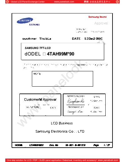 . Various Panel SAMSUNG LTA400HM02 0 [DS]  . Various LCD Panels Panel_SAMSUNG_LTA400HM02_0_[DS].pdf