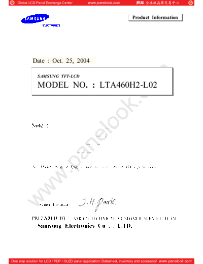 . Various Panel SAMSUNG LTA460H2-L02 0 [DS]  . Various LCD Panels Panel_SAMSUNG_LTA460H2-L02_0_[DS].pdf