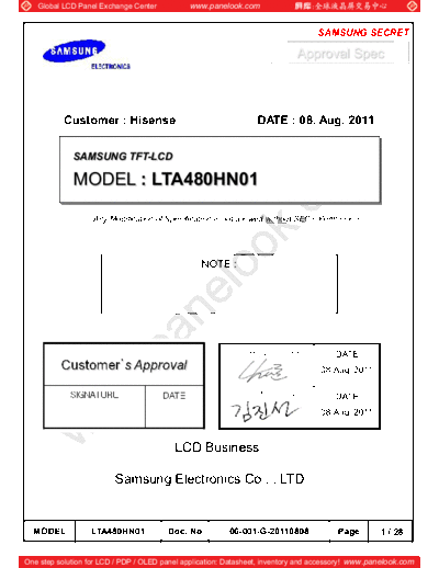 . Various Panel SAMSUNG LTA480HN01 0 [DS]  . Various LCD Panels Panel_SAMSUNG_LTA480HN01_0_[DS].pdf