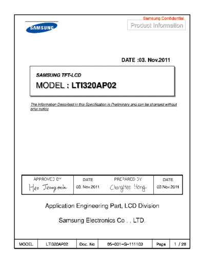 . Various Panel SAMSUNG LTI320AP02 0 [DS]  . Various LCD Panels Panel_SAMSUNG_LTI320AP02_0_[DS].pdf