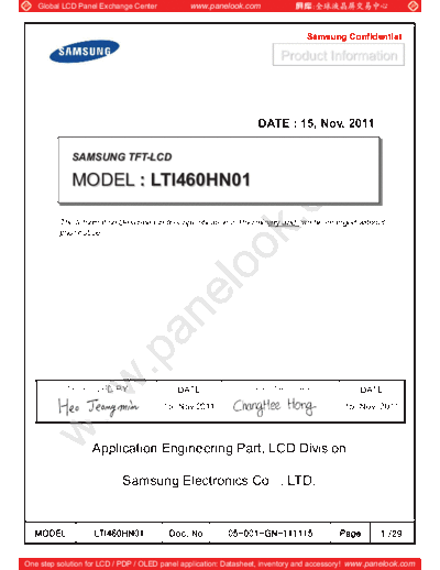 . Various Panel SAMSUNG LTI460HN01 0 [DS]  . Various LCD Panels Panel_SAMSUNG_LTI460HN01_0_[DS].pdf