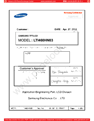 . Various Panel SAMSUNG LTI460HN03 2 [DS]  . Various LCD Panels Panel_SAMSUNG_LTI460HN03_2_[DS].pdf