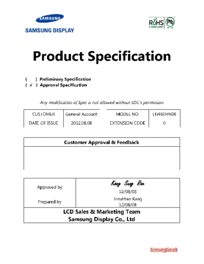 . Various Panel SAMSUNG LTI460HN06 0 [DS]  . Various LCD Panels Panel_SAMSUNG_LTI460HN06_0_[DS].pdf