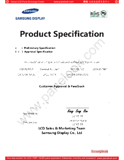 . Various Panel SAMSUNG LTI460HN07 1 [DS]  . Various LCD Panels Panel_SAMSUNG_LTI460HN07_1_[DS].pdf