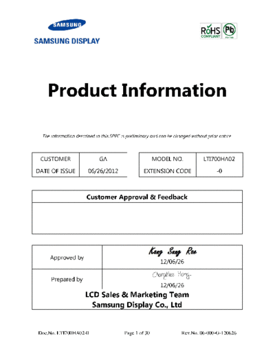 . Various Panel SAMSUNG LTI700HA02 0 [DS]  . Various LCD Panels Panel_SAMSUNG_LTI700HA02_0_[DS].pdf