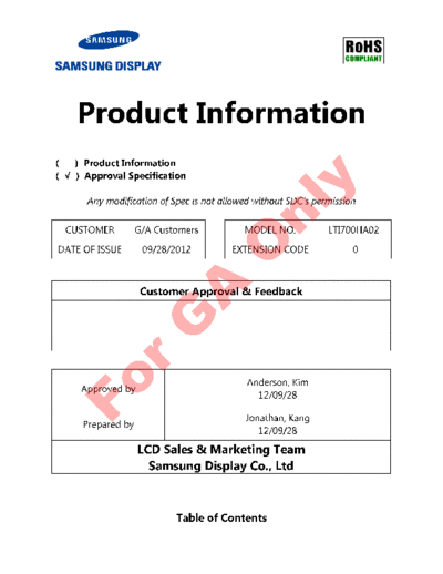 . Various Panel SAMSUNG LTI700HA02 1 [DS]  . Various LCD Panels Panel_SAMSUNG_LTI700HA02_1_[DS].pdf