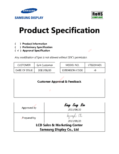 . Various Panel SAMSUNG LTI820HA01 1 [DS]  . Various LCD Panels Panel_SAMSUNG_LTI820HA01_1_[DS].pdf