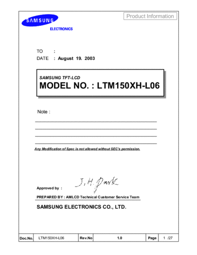 . Various Panel SAMSUNG LTM150XH-L06 2 [DS]  . Various LCD Panels Panel_SAMSUNG_LTM150XH-L06_2_[DS].pdf