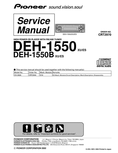 Pioneer DEH-1550B  Pioneer Car Audio DEH-1550B DEH-1550B.djvu