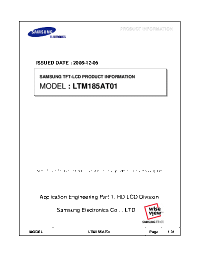 . Various Panel SAMSUNG LTM185AT01 0 [DS]  . Various LCD Panels Panel_SAMSUNG_LTM185AT01_0_[DS].pdf