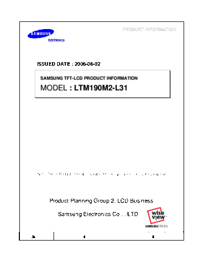 . Various Panel SAMSUNG LTM190M2-L31 0 [DS]  . Various LCD Panels Panel_SAMSUNG_LTM190M2-L31_0_[DS].pdf