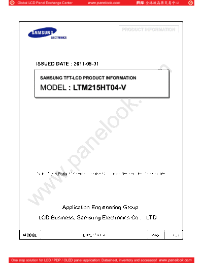 . Various Panel SAMSUNG LTM215HT04-V 0 [DS]  . Various LCD Panels Panel_SAMSUNG_LTM215HT04-V_0_[DS].pdf