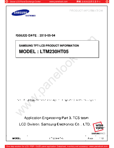 . Various Panel SAMSUNG LTM230HT05 2 [DS]  . Various LCD Panels Panel_SAMSUNG_LTM230HT05_2_[DS].pdf