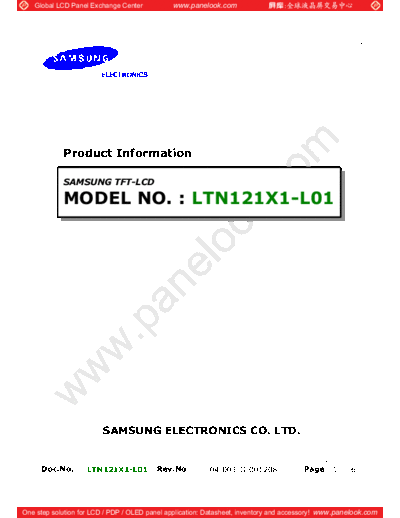 . Various Panel SAMSUNG LTN121X1-L01 0 [DS]  . Various LCD Panels Panel_SAMSUNG_LTN121X1-L01_0_[DS].pdf
