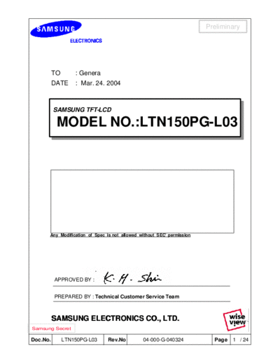 . Various Panel SAMSUNG LTN150PG-L03 0 [DS]  . Various LCD Panels Panel_SAMSUNG_LTN150PG-L03_0_[DS].pdf