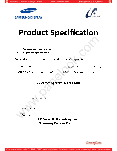 . Various Panel SAMSUNG LTN156AT32-L01 0 [DS]  . Various LCD Panels Panel_SAMSUNG_LTN156AT32-L01_0_[DS].pdf