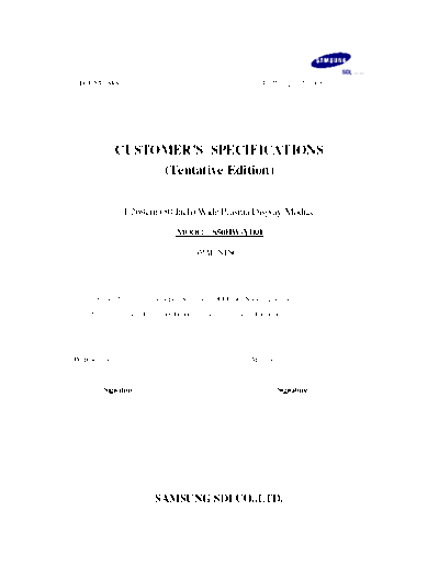 . Various Panel SAMSUNG SDI S50HW-YD01 1 [DS]  . Various LCD Panels Panel_SAMSUNG_SDI_S50HW-YD01_1_[DS].pdf