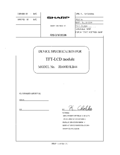 . Various Panel SHARP JE600D3LB44 0 [DS]  . Various LCD Panels Panel_SHARP_JE600D3LB44_0_[DS].pdf