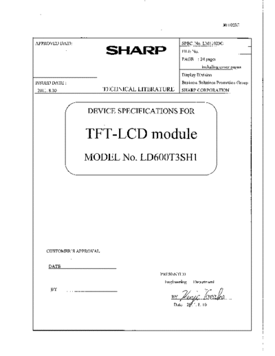 . Various Panel SHARP LD600T3SH1 0 [DS]  . Various LCD Panels Panel_SHARP_LD600T3SH1_0_[DS].pdf