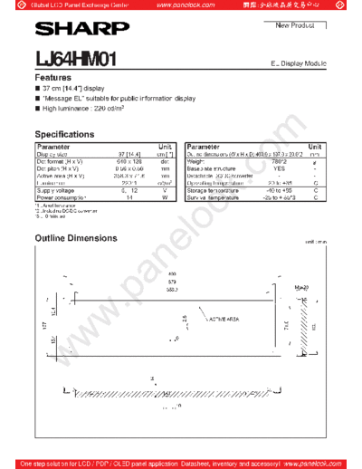 . Various Panel SHARP LJ64HM01 0 [DS]  . Various LCD Panels Panel_SHARP_LJ64HM01_0_[DS].pdf