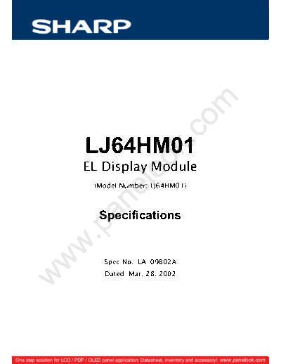 . Various Panel SHARP LJ64HM01 1 [DS]  . Various LCD Panels Panel_SHARP_LJ64HM01_1_[DS].pdf