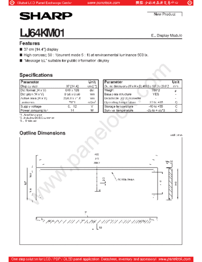 . Various Panel SHARP LJ64KM01 0 [DS]  . Various LCD Panels Panel_SHARP_LJ64KM01_0_[DS].pdf