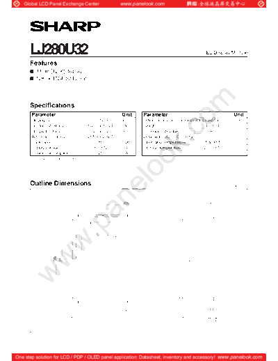 . Various Panel SHARP LJ280U32 0 [DS]  . Various LCD Panels Panel_SHARP_LJ280U32_0_[DS].pdf