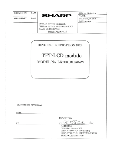 . Various Panel SHARP LK200T3HA04W 0 [DS]  . Various LCD Panels Panel_SHARP_LK200T3HA04W_0_[DS].pdf