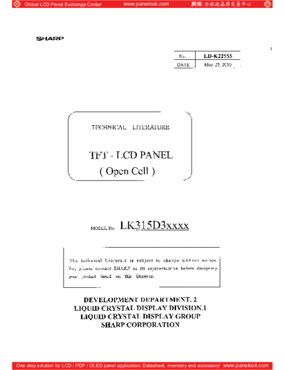 . Various Panel SHARP LK315D3xxxx 0 [DS]  . Various LCD Panels Panel_SHARP_LK315D3xxxx_0_[DS].pdf