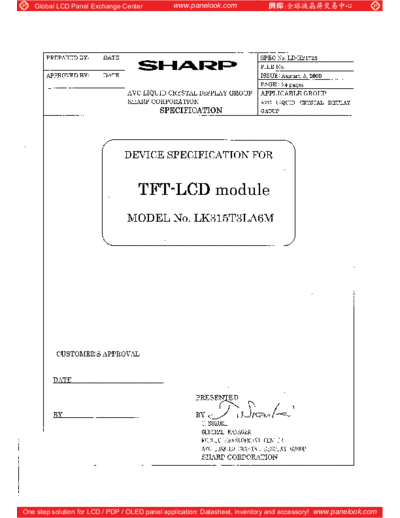 . Various Panel SHARP LK315T3LA6M 0 [DS]  . Various LCD Panels Panel_SHARP_LK315T3LA6M_0_[DS].pdf