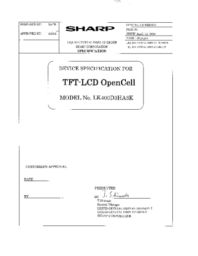 . Various Panel SHARP LK400D3HA3K 0 [DS]  . Various LCD Panels Panel_SHARP_LK400D3HA3K_0_[DS].pdf
