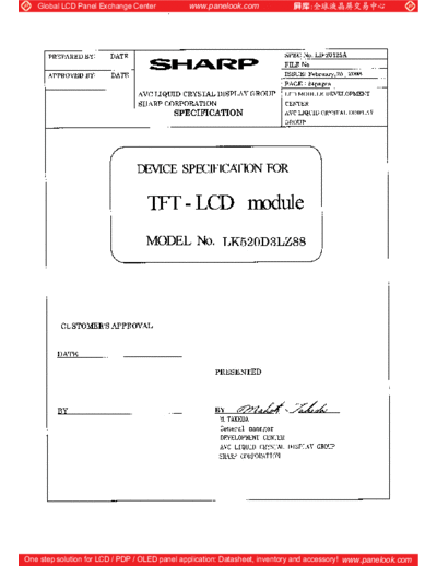 . Various Panel SHARP LK520D3LZ88 1 [DS]  . Various LCD Panels Panel_SHARP_LK520D3LZ88_1_[DS].pdf