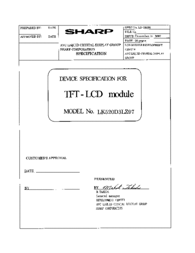 . Various Panel SHARP LK520D3LZ97 0 [DS]  . Various LCD Panels Panel_SHARP_LK520D3LZ97_0_[DS].pdf