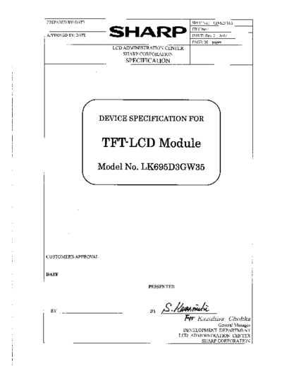 . Various Panel SHARP LK695D3GW35 0 [DS]  . Various LCD Panels Panel_SHARP_LK695D3GW35_0_[DS].pdf