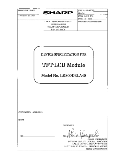 . Various Panel SHARP LK800D3LA48 0 [DS]  . Various LCD Panels Panel_SHARP_LK800D3LA48_0_[DS].pdf