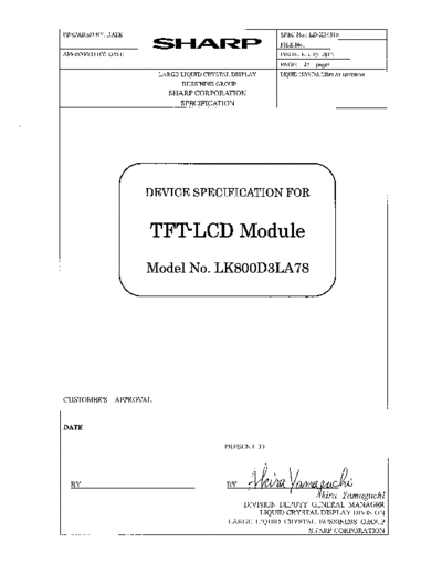 . Various Panel SHARP LK800D3LA78 0 [DS]  . Various LCD Panels Panel_SHARP_LK800D3LA78_0_[DS].pdf
