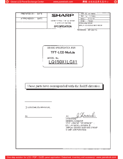 . Various Panel SHARP LQ150X1LG11 1 [DS]  . Various LCD Panels Panel_SHARP_LQ150X1LG11_1_[DS].pdf