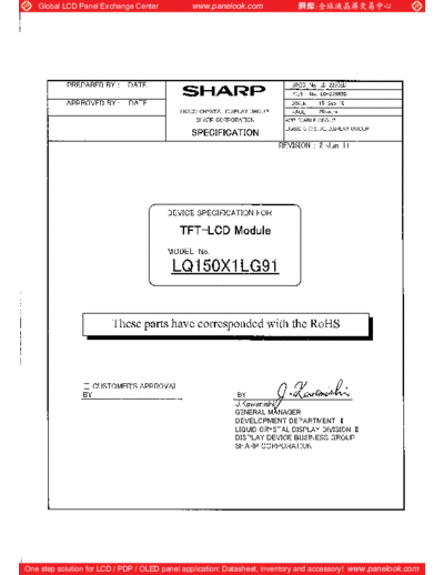 . Various Panel SHARP LQ150X1LG91 2 [DS]  . Various LCD Panels Panel_SHARP_LQ150X1LG91_2_[DS].pdf