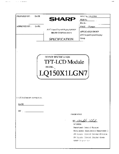 . Various Panel SHARP LQ150X1LGN7 0 [DS]  . Various LCD Panels Panel_SHARP_LQ150X1LGN7_0_[DS].pdf