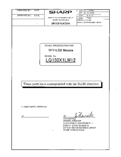 . Various Panel SHARP LQ150X1LW12 2 [DS]  . Various LCD Panels Panel_SHARP_LQ150X1LW12_2_[DS].pdf